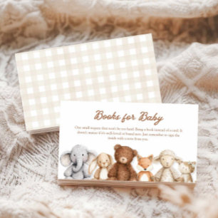 Süße Tier-Baby-Shower-Bücher für Baby-Karte Begleitkarte