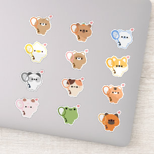 Süße Tier Badminton Aufkleber