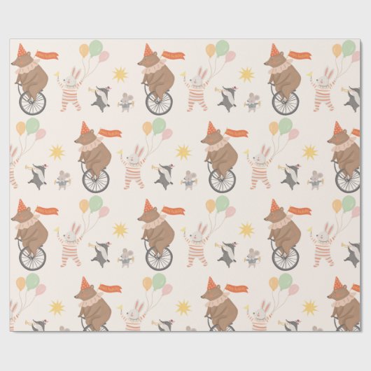 Süße Tier Band Geburtstag Geschenkpapier (Flach)