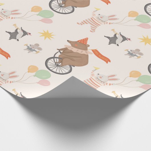 Süße Tier Band Geburtstag Geschenkpapier (Ecke)