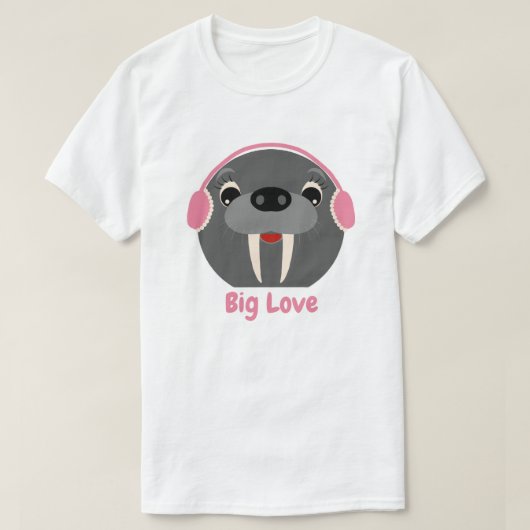 Süße Tier 'Big Liebe' Walrus T - Shirt (Design vorne)
