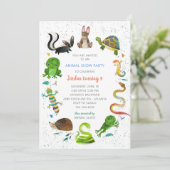 Süße Tier Birthday Einladung - Tiershow (Stehend Vorderseite)