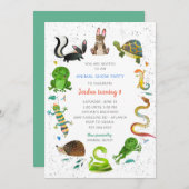 Süße Tier Birthday Einladung - Tiershow (Vorne/Hinten)