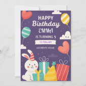 Süße Tier Birthday Party Einladung Vorlage (Vorderseite)