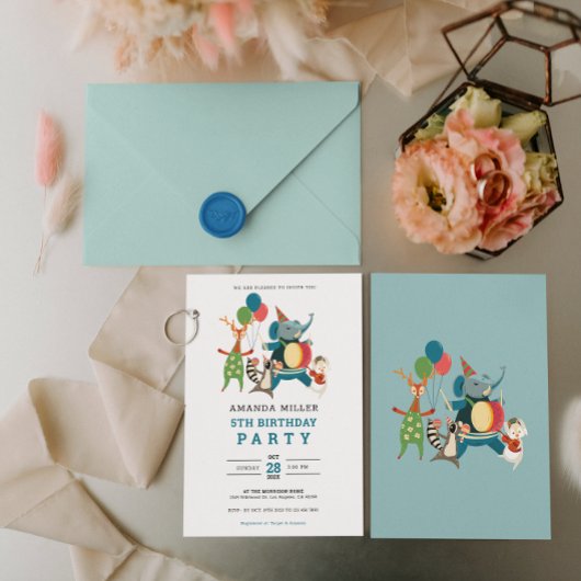 Süße Tier Birthday Party Music Band für Kinder Save The Date