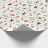 Süße Tier Birthday Party Pattern Geschenkpapier (Ecke)