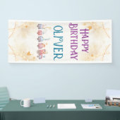 süße Tier blau 1. Party Banner (Messe)