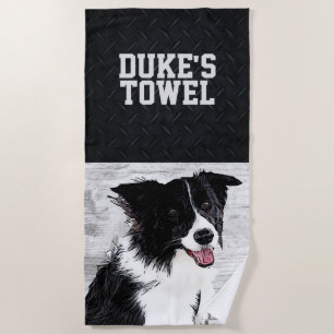 Süße Tier Border Collie Animal Name Pet s Strandtuch