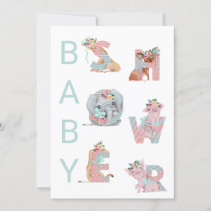 *~* süße Tier-Buchstabe-Babyparty-Einladung Einladung