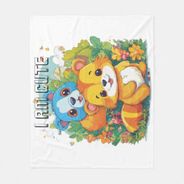 Süße Tier Cartoon Abbildung i niedlich Fleecedecke