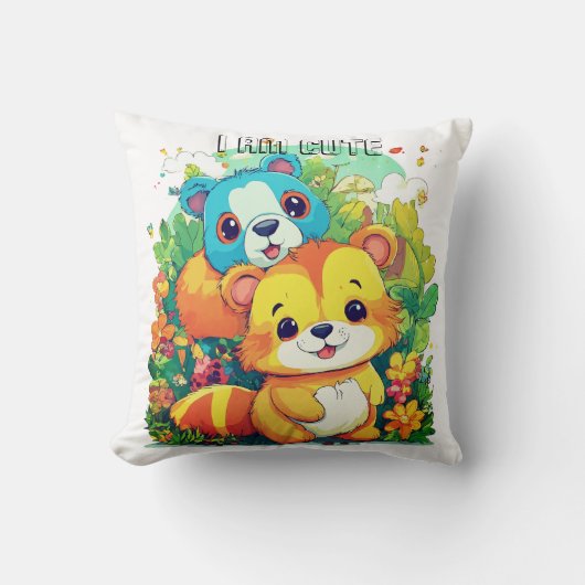 Süße Tier Cartoon Abbildung i niedlich Kissen (Vorderseite)