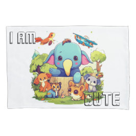 Süße Tier Cartoon Abbildung i niedlich Kissenbezug