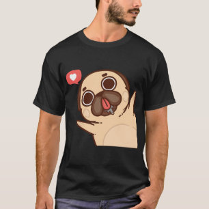 Süße Tier Cartoon Baby-Pug in Herz T-Shirt