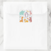 Süße Tier Cartoon Collection Quadratischer Aufkleber (Tasche)