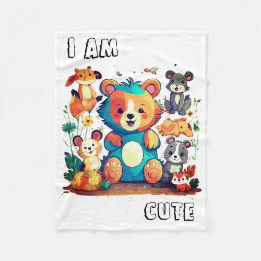 Süße Tier Cartoon neu i am niedlich Fleecedecke (Vorderseite)