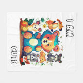 Süße Tier Cartoon neu i am niedlich Fleecedecke (Vorderseite (Horizontal))