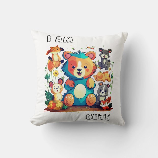 Süße Tier Cartoon neu i am niedlich Kissen (Vorderseite)