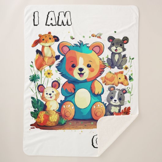 Süße Tier Cartoon neu i am niedlich Sherpadecke (Vorderseite)