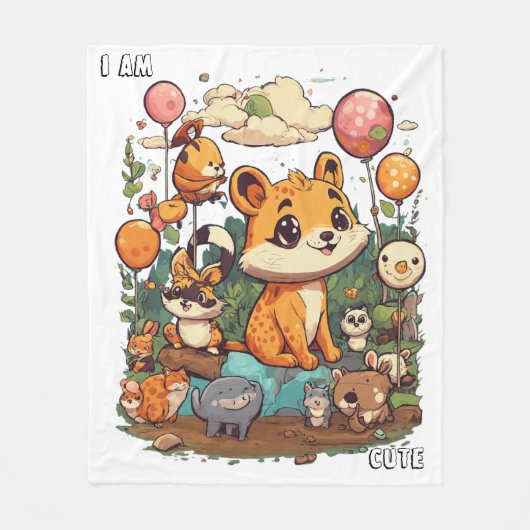 Süße Tier Cartoon Neues Design ich niedlich Fleecedecke (Vorderseite)