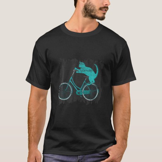 Süße Tier Cat Cyclist Pet Lover Cycling Bicycle T-Shirt (Vorderseite)