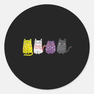 Süße Tier Cat Geschenke Nicht binäre Pride Agence Runder Aufkleber