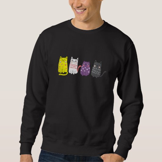 Süße Tier Cat Non Binary Pride Agence non Bina Sweatshirt (Vorderseite)