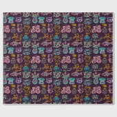 Süße Tier Chalk Zeichne Wrapping Paper Geschenkpapier (Flach)
