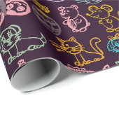 Süße Tier Chalk Zeichne Wrapping Paper Geschenkpapier (Rolleneckpunkt)