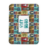 Süße Tier Collage Folk Art Design Bleibe Seltsam Magnet (Vertikal)