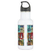 Süße Tier Collage Folk Art Design Edelstahlflasche (Rückseite)