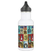 Süße Tier Collage Folk Art Design Edelstahlflasche (Rechts)