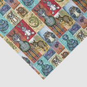 Süße Tier Collage Folk Art Design Seidenpapier (Ausschnitt)