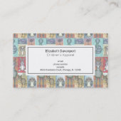 Süße Tier Collage Folk Art Design Visitenkarte (Rückseite)