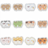 Süße Tier Couple Aufkleber (Vorderseite)