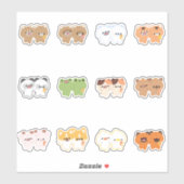 Süße Tier Couple Aufkleber (Blatt)