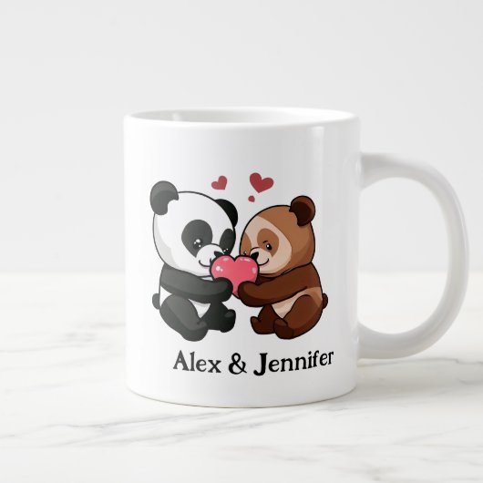 Süße Tier Couple Jumbo-Tasse (Rechts)