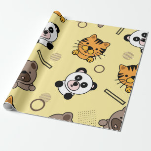 Süße Tier Design Nahtloses Musterpapier Geschenkpapier
