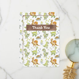 Süße Tier Dinasaur Adorable Baby Dusche Dankeskarte