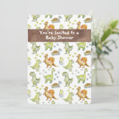 Süße Tier Dinasaur Adorable Baby Einladung (Stehend Vorderseite)