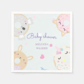 süße Tier Donuts Babydusche Serviette (Vorderseite)