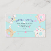 Süße Tier Donuts Diaper Raffle Ticket Begleitkarte (Vorderseite)