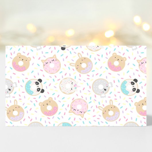 Süße Tier Donuts Diaper Raffle Ticket Begleitkarte