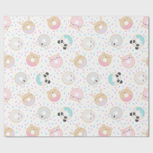 Süße Tier Donuts Packpapier (Flach)