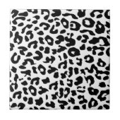 Süße Tier Druckmuster Schwarz-weiß Leopard Fliese (Vorderseite)
