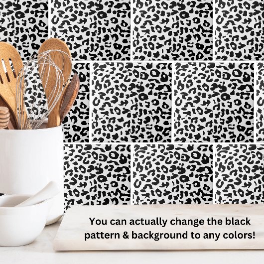 Süße Tier Druckmuster Schwarz-weiß Leopard Fliese