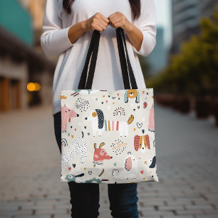 Süße Tier Drucktasche, farbiges Hundeschema Tasche