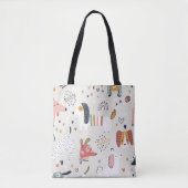 Süße Tier Drucktasche, farbiges Hundeschema Tasche (Vorderseite)