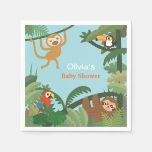 Süße Tier Dschungel Thema Baby Shower Zubehör Serviette