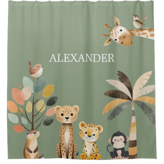 Süße Tier Duschvorhang (Vorderseite)