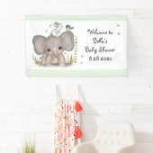Süße Tier Elephant Baby Dusche Party Banner (Insitu)